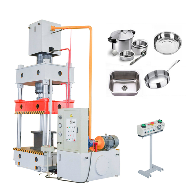 مكبس إنتاج صينية الفولاذ المقاوم للصدأ نصف الأوتوماتيكية | مكبس هيدروليكي بقوالب مخصصة
